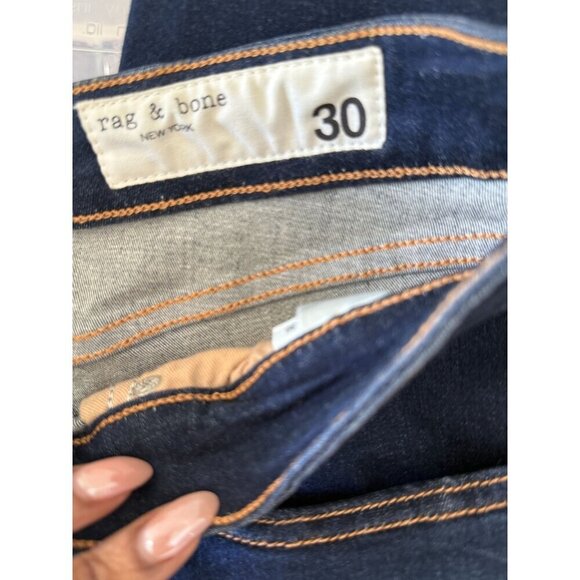 NWT Rag & Bone Carmen Cate Mid-Rise Ankle Skinny Jeans Sz 30‎ Dark Wash Stretch - Picture 6 of 11